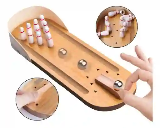 Mini Juego De Bolos De Mesa De Madera