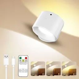 Luz Led Pared Nocturna 360 Doble Cabeza Recargable Control