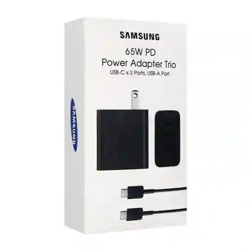 Cargador 65w Usb-a + 2 Usb-c Con Cable Tipo C