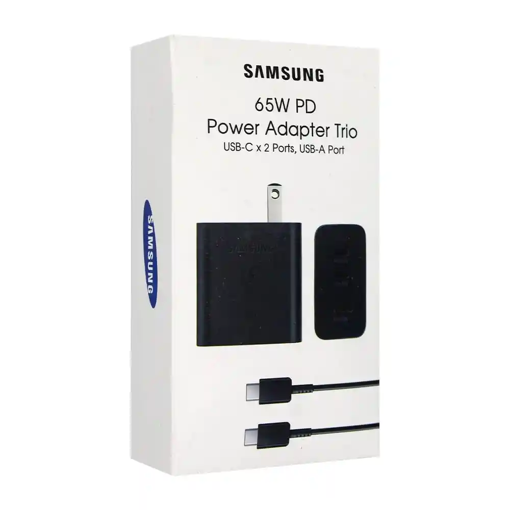 Cargador 65w Usb-a + 2 Usb-c Con Cable Tipo C