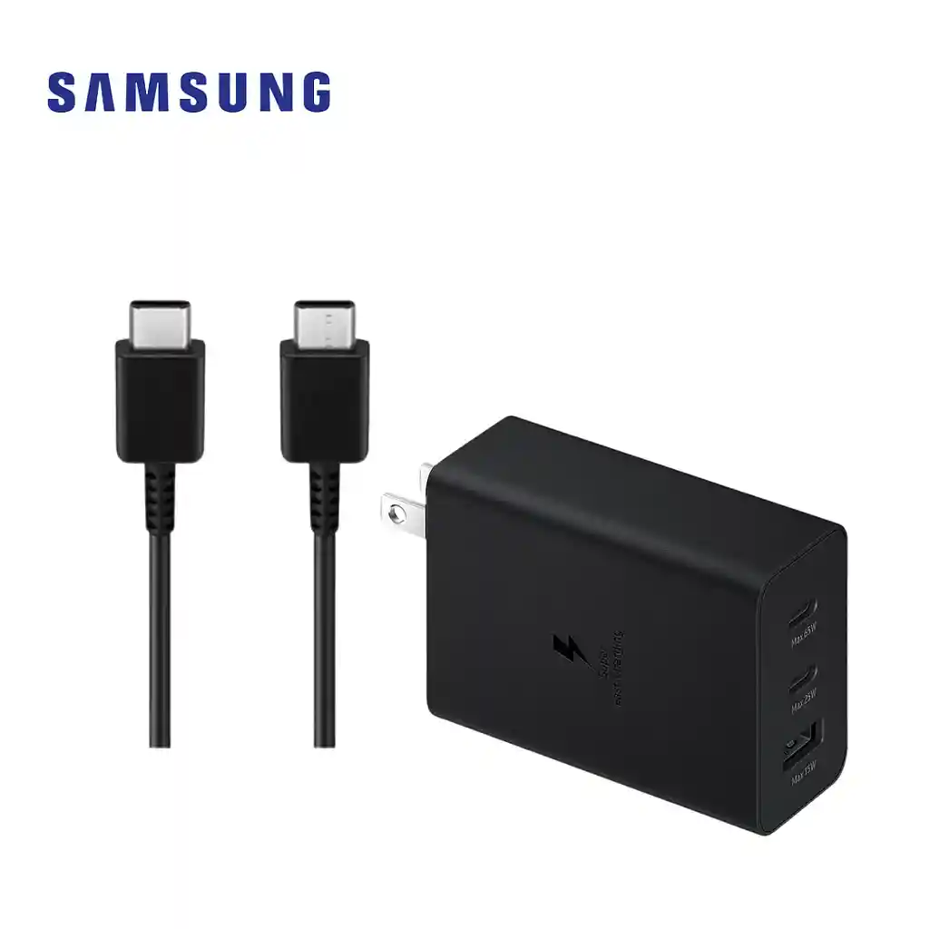 Cargador 65w Usb-a + 2 Usb-c Con Cable Tipo C