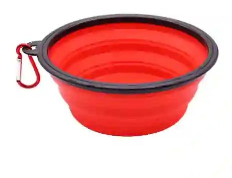 Plato De Silicona Portátil Mediano Rojo