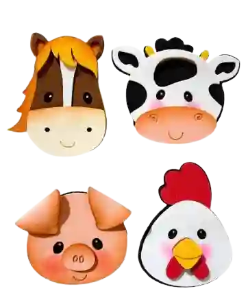 Logo Animales De La Granja Pequeños En Foami