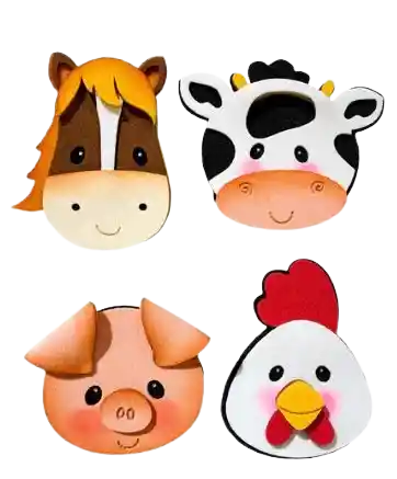 Logo Animales De La Granja Pequeños En Foami