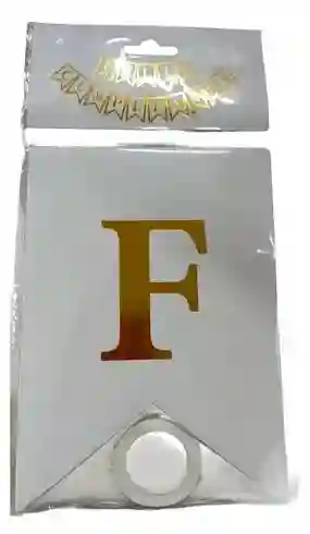 Banderin Feston Fiesta Matte Feliz Cumpleaños Blanca Letra Dorada