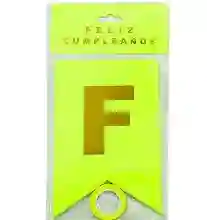 Banderin Feston Fiesta Feliz Cumpleaños Neon Amarillo