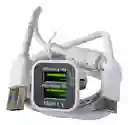 Cargador De Carro 3.1a Con 2 Puertos Usb Tipo C Rápido