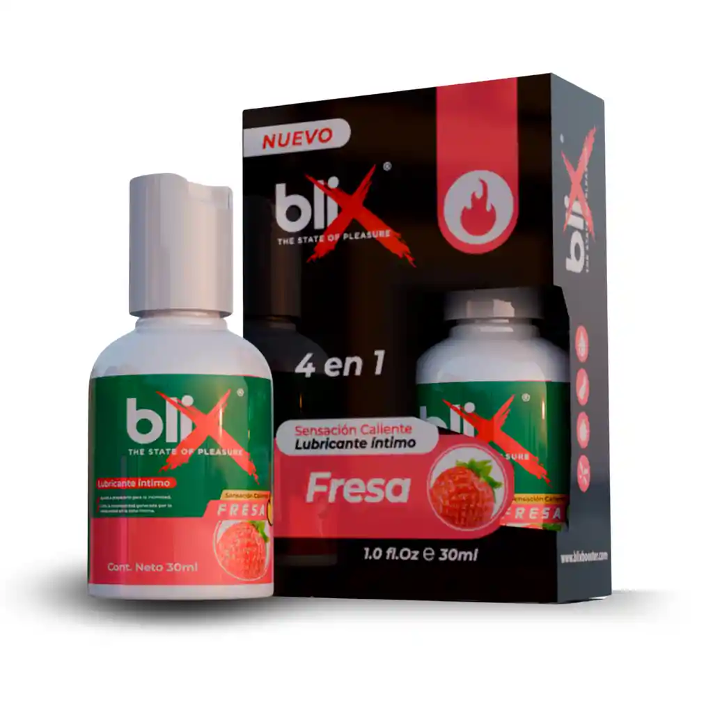 Lubricante Intimo Blix Sensación Caliente Fresa 30ml