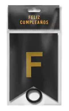 Banderin Feston Fiesta Feliz Cumpleaños Negro Escarchado