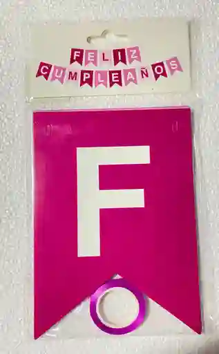 Banderin Feston Fiesta Matte Feliz Cumpleaños Fucsia Letra Blanca