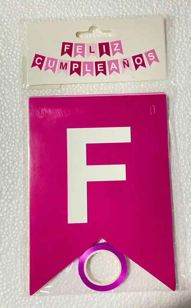 Banderin Feston Fiesta Matte Feliz Cumpleaños Fucsia Letra Blanca
