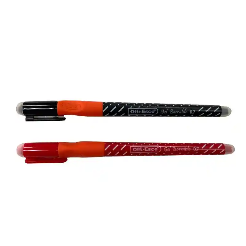 Lapicero Gel Borrable 0.7mm Offi-esco 0e-025 Rojo O Negro Por Unidad