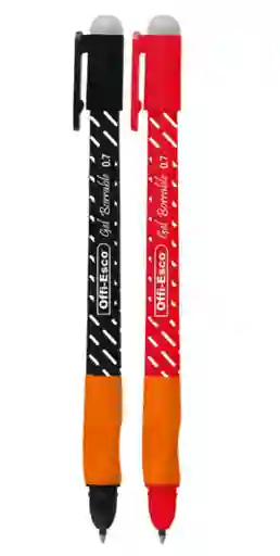 Lapicero Gel Borrable 0.7mm Offi-esco 0e-025 Rojo O Negro Por Unidad