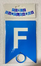 Banderin Feston Fiesta Matte Feliz Cumpleaños Azul Calro Letra Blanca