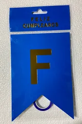 Banderin Feston Fiesta Matte Feliz Cumpleaños Azul Rey