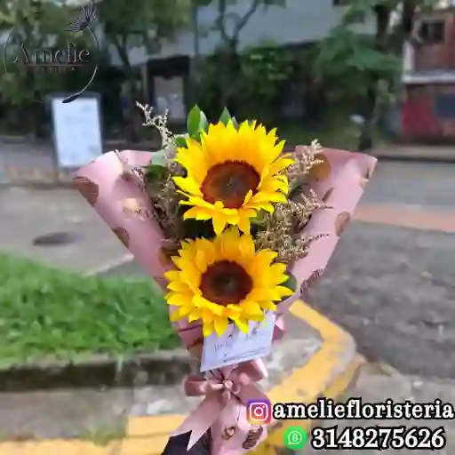 Bouquet De 2 Girasol Papel Coreano