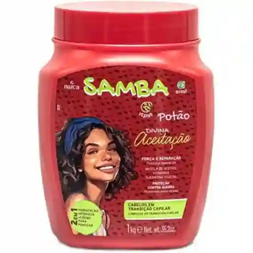Mascarilla Capilar Samba Fuerza Y Reparación– Especial Para Cabello En Transición, Con Aceites Naturales Y Fórmula Vegana- 1kg (35.2 Oz)