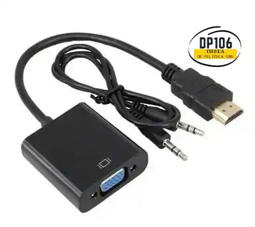 Adaptador Convertidor Hdmi A Vga Con Audio Integrado