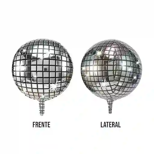 Globo Orbi 22" Metalizado Bola De Disco Esfera Grande Plateada