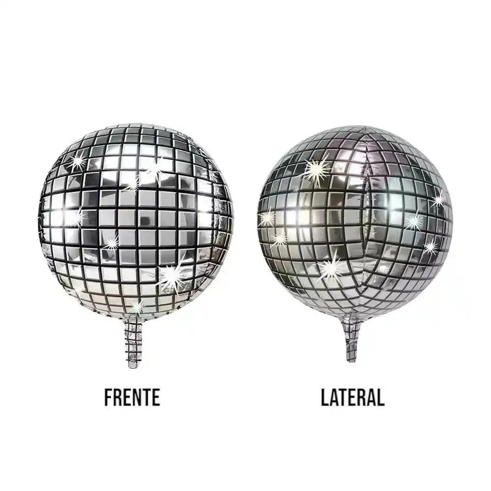 Globo Orbi 22" Metalizado Bola De Disco Esfera Grande Plateada