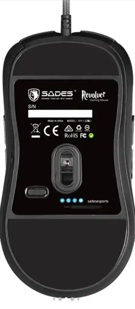 Ratón Gamer Sades Rgb, 9 Teclas, Ambidextro, Macro, Color Negro