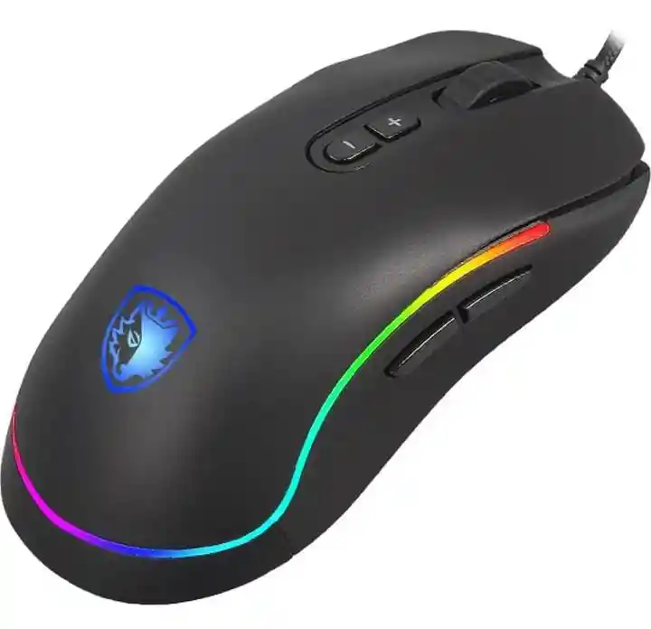 Ratón Gamer Sades Rgb, 9 Teclas, Ambidextro, Macro, Color Negro