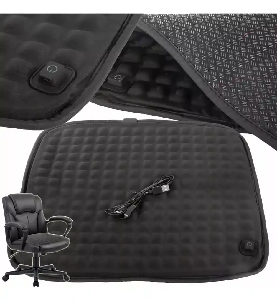 Cojín Asiento Calefacción Doble Uso Frío Calor Oficina Hogar Negro Antideslizante