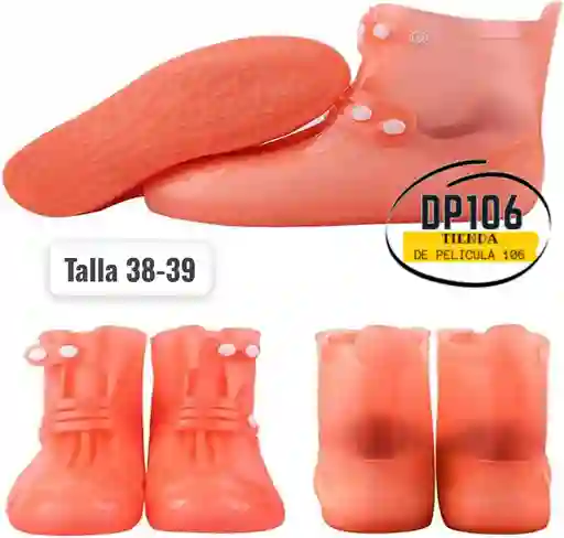 Protector De Lluvia Para Zapatos Naranja Talla 38-39