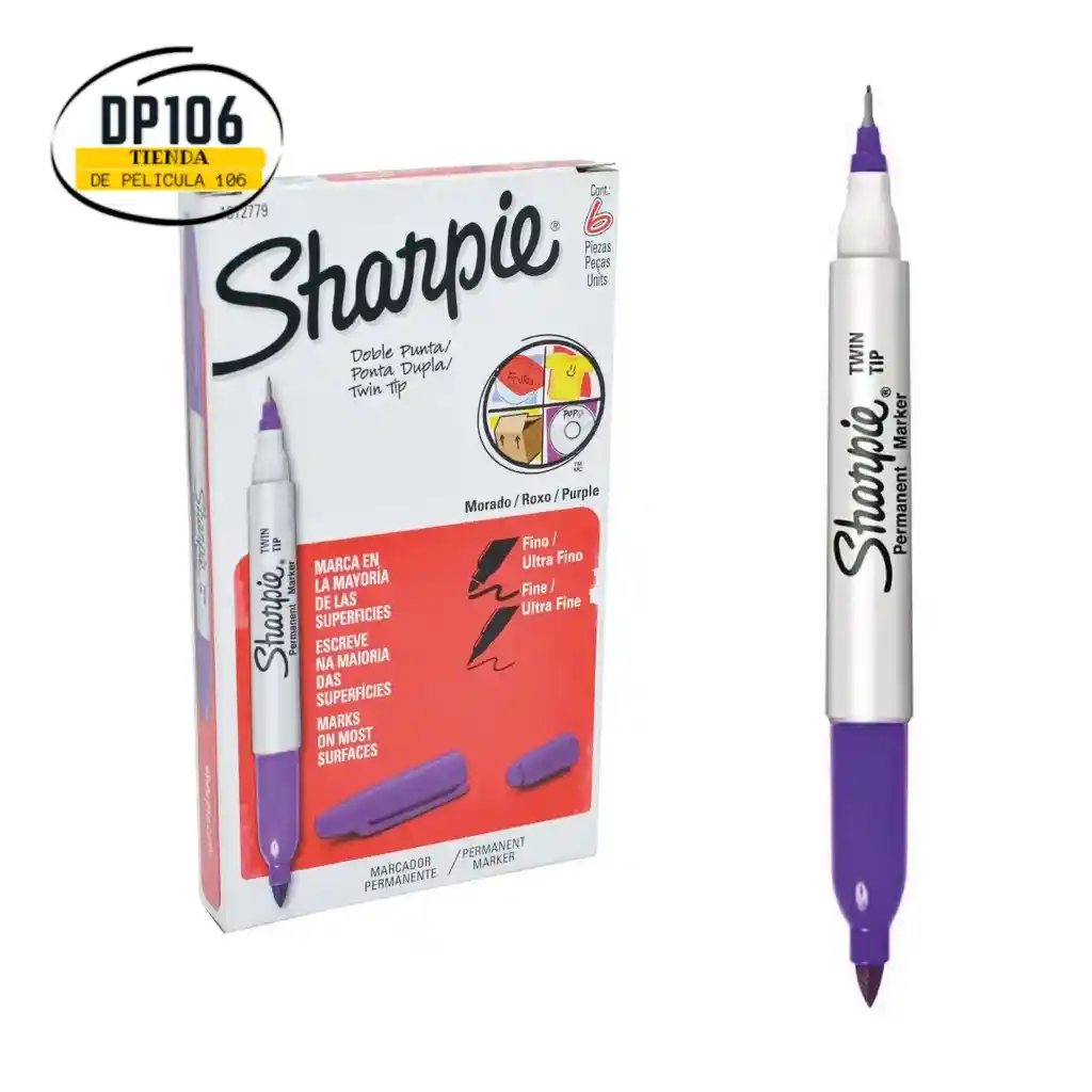 Sharpie Marcador Doble Punta Morado