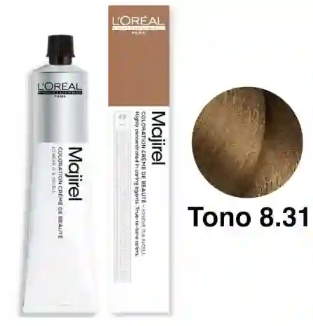 Loreal Tinte Majirel Tono 8.31 Rubio Claro Dorado Ceniza (incluye Peróxido, Guantes Y Tratamiento)