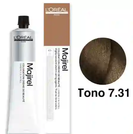 Loreal Tinte Majirel Tono 7.31 Rubio Dorado Ceniza (incluye Peróxido, Guantes Y Tratamiento)