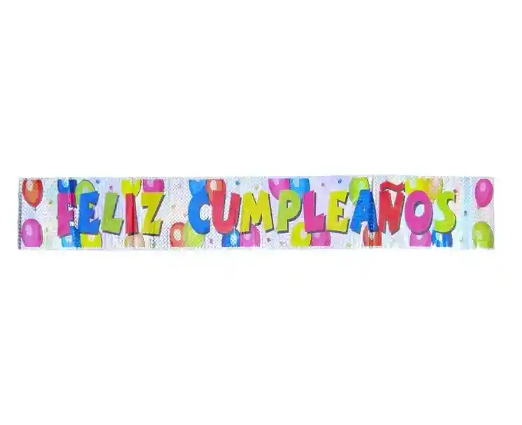 Letrero Feliz Cumpleaños Tipo Banner Holografiado