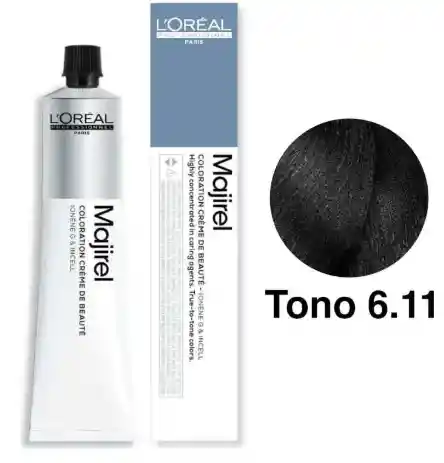 Loreal Tinte Majirel Tono 6.11 High Resist Rubio Oscuro Ceniza Profundo (incluye Peróxido, Guantes Y Tratamiento)