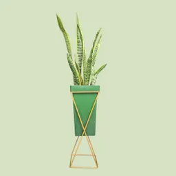 Planta Lengua De Suegra Base Metálica