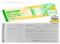 Recibo Grande Con Talon X 80 Und