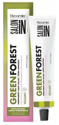 Recamier Tinte Sin Amoniaco Vegano Green Forest Tono 1.0 Negro (incluye Guantes + Crema Reveladora + Tratamiento)
