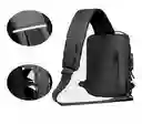Bolso Manos Libres Tipo Pechero Para Hombre Con Clave Color Negro Diseño De La Tela Lisa
