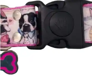 Collar Estampado Perritos Rosa Talla L