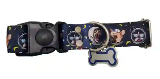 Collar Estampado Perro Galaxia Talla L