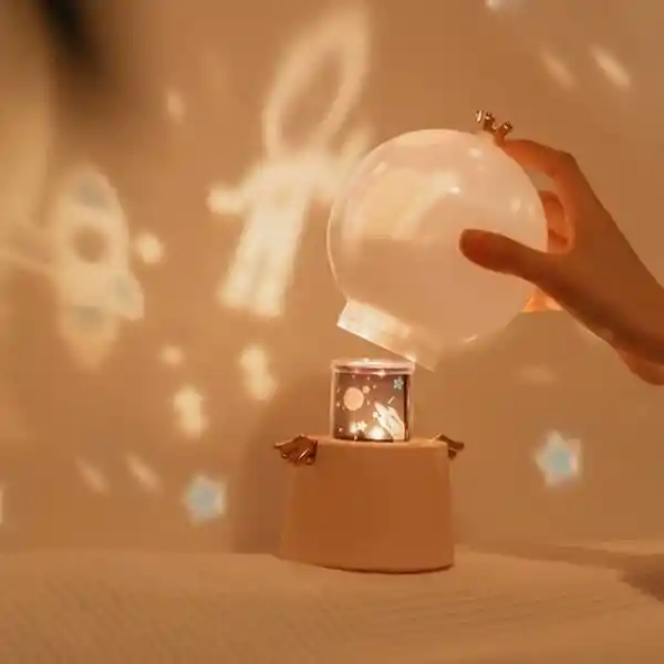 Lampara Led Decorativa Angel Proyectora Niños Musical
