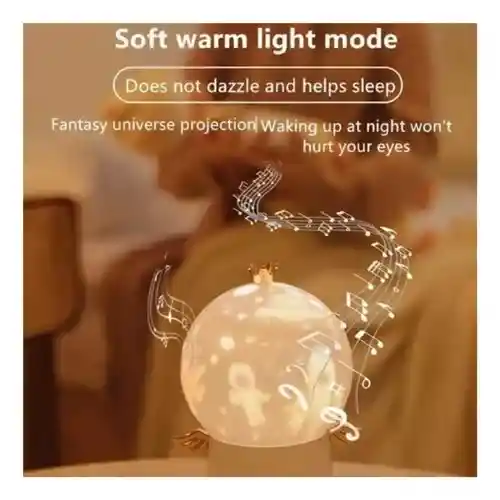 Lampara Led Decorativa Angel Proyectora Niños Musical