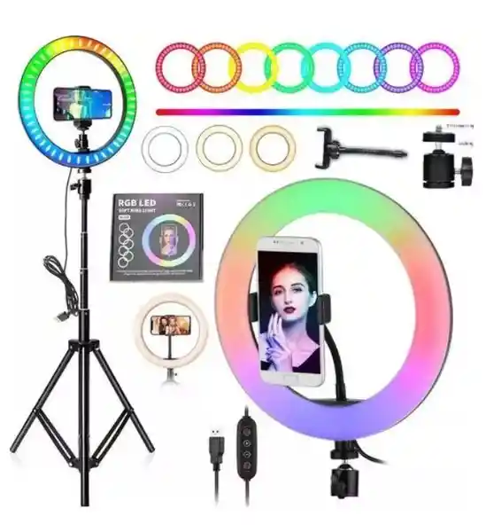 Aro Luz Rgb 26 Cm Led Con Trípode