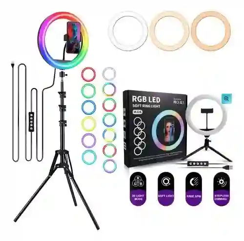 Aro Luz Rgb 26 Cm Led Con Trípode