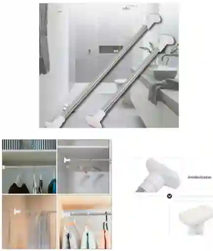 Barra Tubo Expandible Multifuncional Ajustable 130-250 Cm