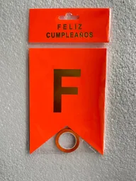 Banderin Feston Fiesta Feliz Cumpleaños Neon Naranja