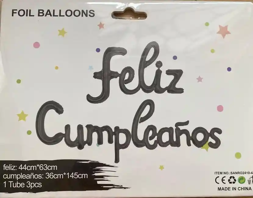 Globo Feliz Cumpleaños Letra Cursiva