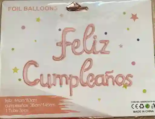 Globo Feliz Cumpleaños Letra Cursiva