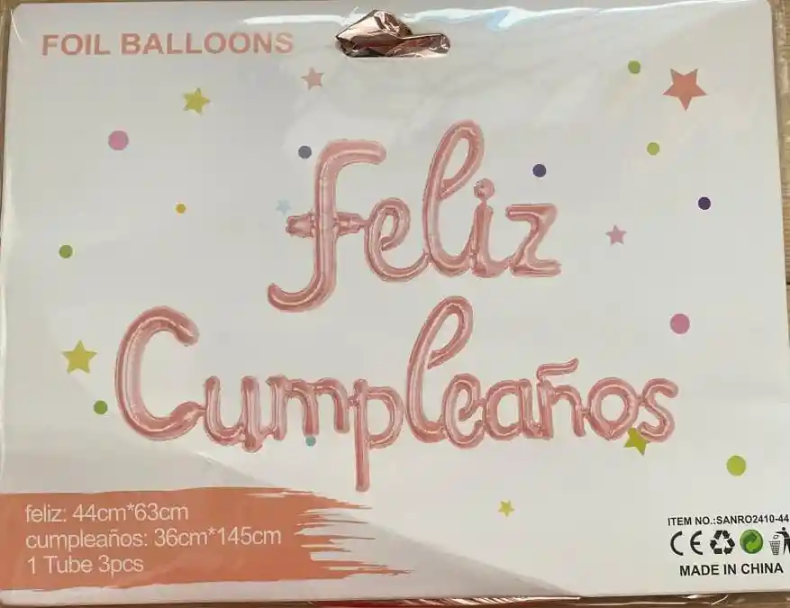 Globo Feliz Cumpleaños Letra Cursiva