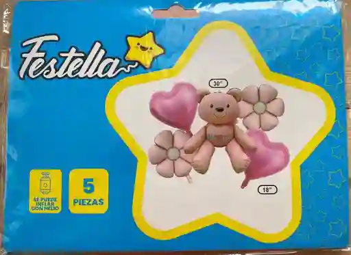 Kit Globo Oso Flor