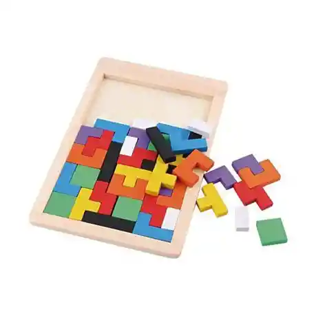 Juguete Didactico Rompecabeza Tetris En Madera